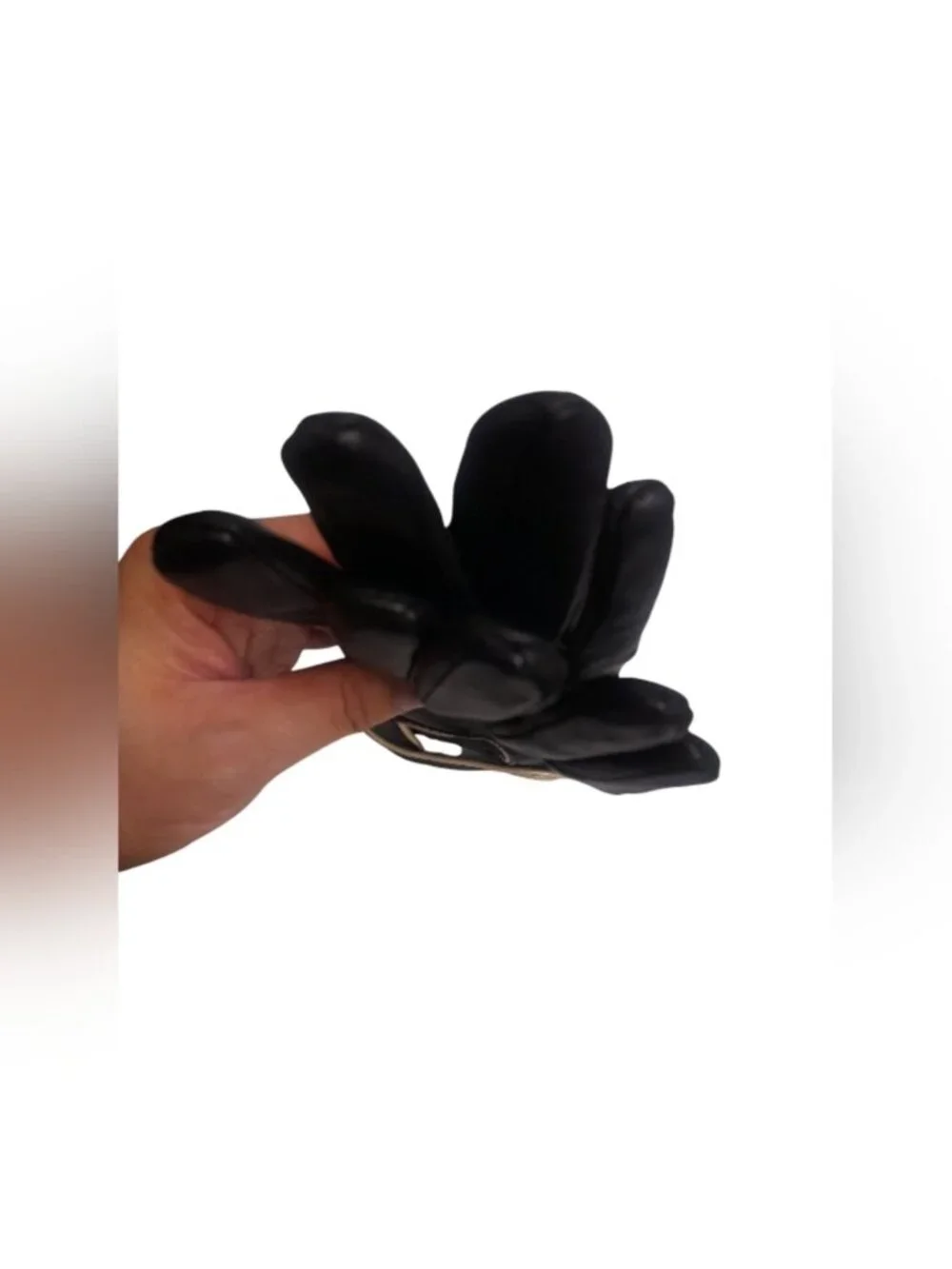 Perin Collection - Black Leather Gloves - Size: 7.5